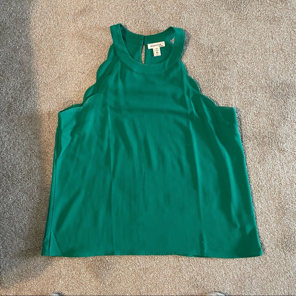 Green high neck/halter blouse